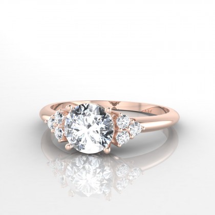 Singulière Bague Diamant en Or rose 18k