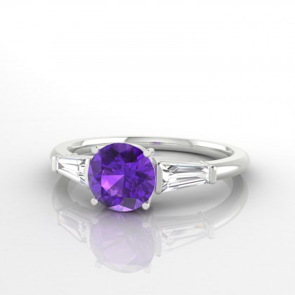 Vénérée Bague Améthyste en Or blanc 18k