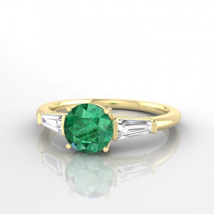 Vénérée Bague Emeraude en Or jaune 18k