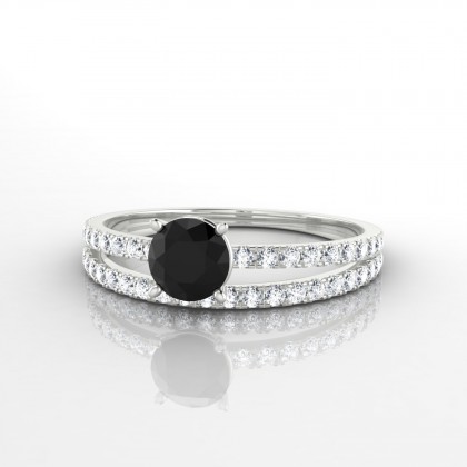 Adélaïde Bague Diamant noir en Argent 925