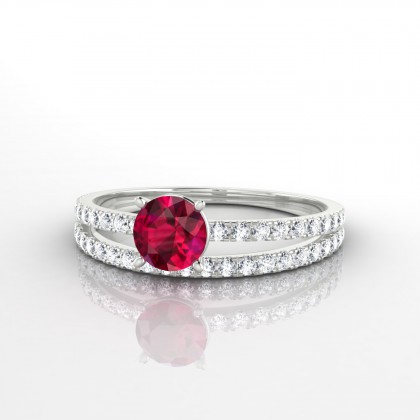 Adélaïde Bague Rubis en Argent 925