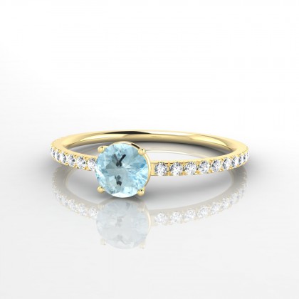 Aliénor Bague Aigue-marine en Or jaune 18k