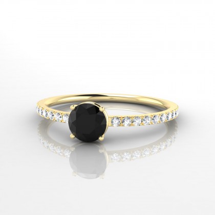 Aliénor Bague Diamant noir en Or jaune 18k