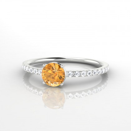 Aliénor Bague Citrine en Or blanc 18k