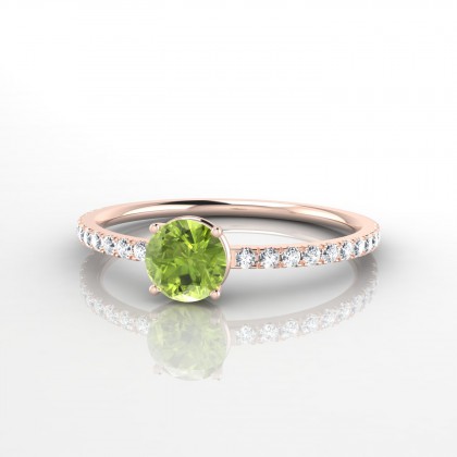 Aliénor Bague Péridot en Or rose 18k
