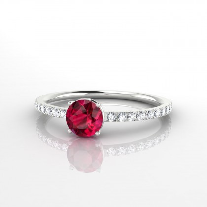 Aliénor Bague Rubis en Or blanc 18k