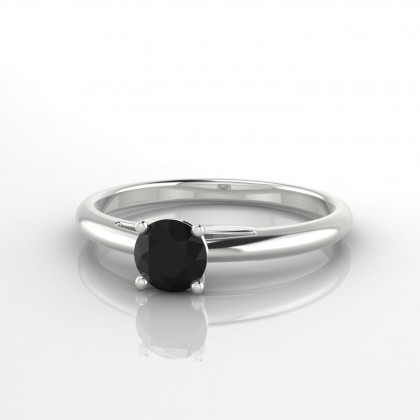 Annaëlle Solitaire Diamant noir en Argent 925