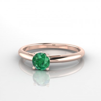 Annaëlle Solitaire Emeraude en Or rose 18k