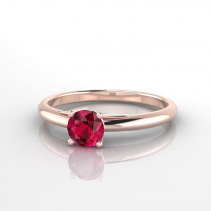 Annaëlle Solitaire Rubis en Or rose 18k