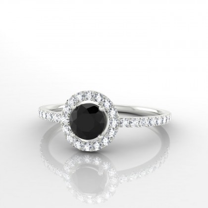 Aurélia Bague Diamant noir en Or blanc 18k