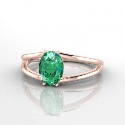 Aurore Bague Emeraude en Or rose 18k