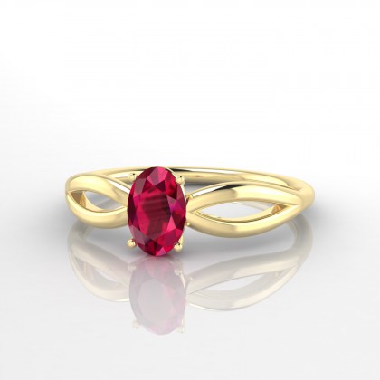 Bella Bague Rubis en Or jaune 18k