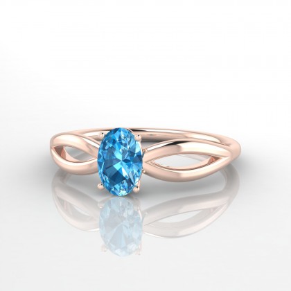 Bella Bague Topaze en Or rose 18k