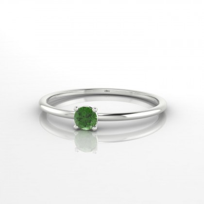 Blanche Bague Tourmaline en Or blanc 18k