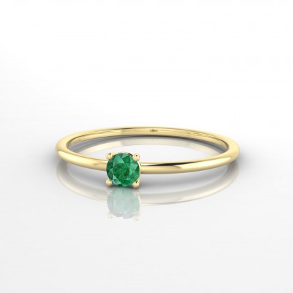 Blanche Bague Emeraude en Or jaune 18k