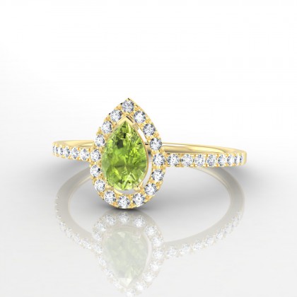 Clélia Solitaire Péridot en Or jaune 18k