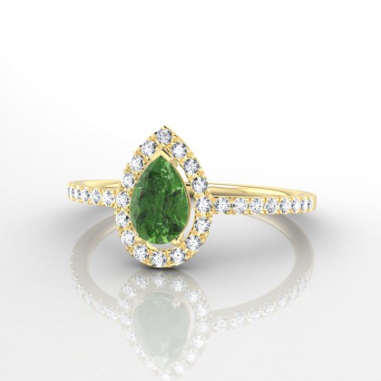 Clélia Solitaire Tourmaline en Or jaune 18k