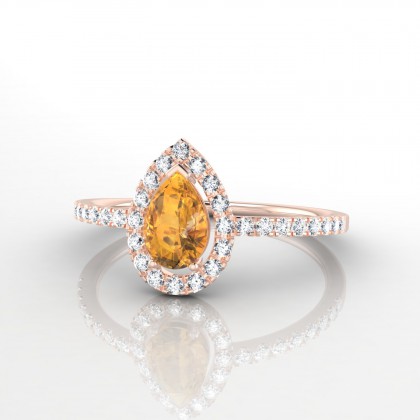 Clélia Solitaire Citrine en Or rose 18k