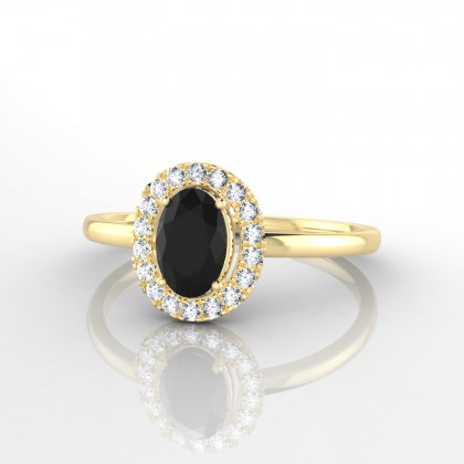 Clothilde Bague Diamant noir en Or jaune 18k