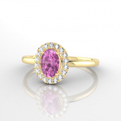 Clothilde Bague Saphir Rose en Or jaune 18k