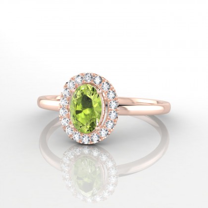 Clothilde Bague Péridot en Or rose 18k