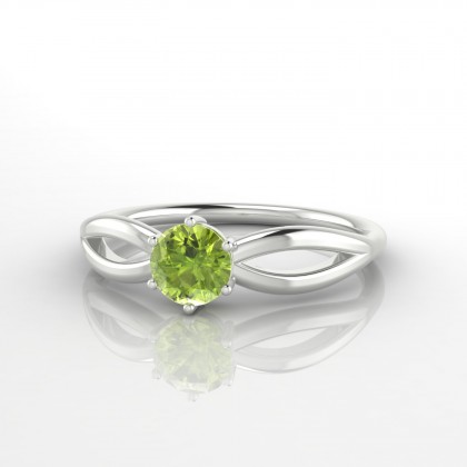 Diana Bague Péridot en Or blanc 18k