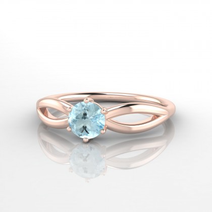Diana Bague Aigue-marine en Or rose 18k