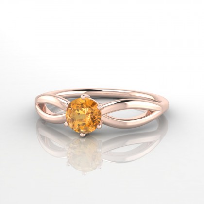 Diana Bague Citrine en Or rose 18k