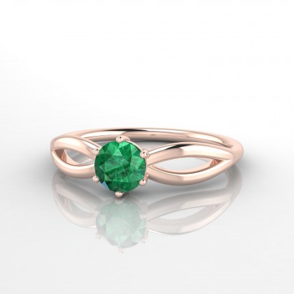 Diana Bague Emeraude en Or rose 18k