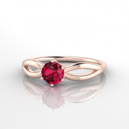 Diana Bague Rubis en Or rose 18k