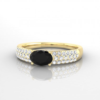 Elisabeth Bague Diamant noir en Or jaune 18k