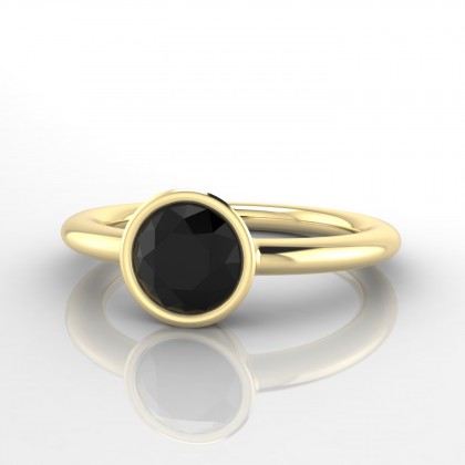 Frisson Bague Diamant noir en Or jaune 18k