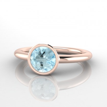 Frisson Bague Aigue-marine en Or rose 18k