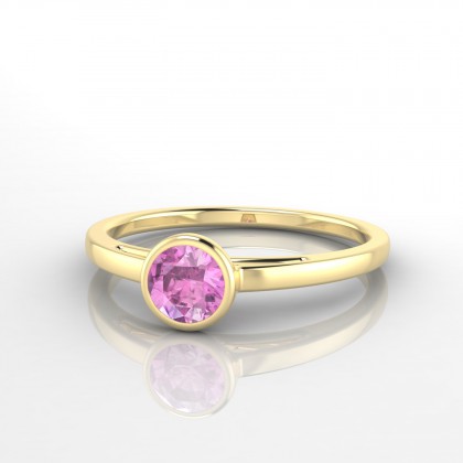 Gaieté Bague Saphir rose en Or jaune 18k