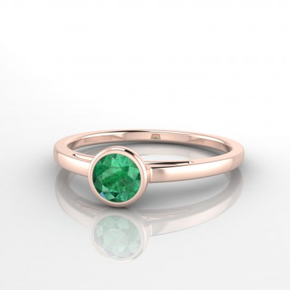 Gaieté Bague Emeraude en Or rose 18k