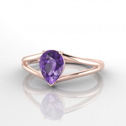 Geneviève Bague Améthyste en Or rose 18k