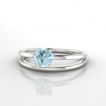 Héloïse Bague Aigue-marine en Argent 925