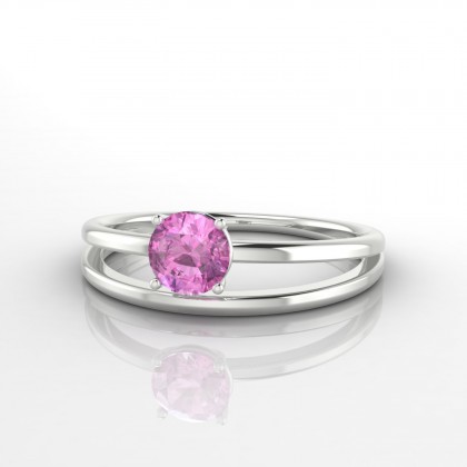 Héloïse Bague Saphir rose en Argent 925
