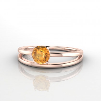 Héloïse Bague Citrine en Or rose 18k
