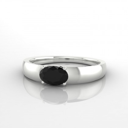 Jeannie Bague Diamant noir en Or blanc 18k