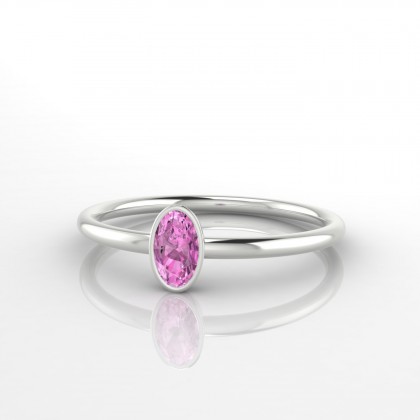 Lueur Bague Saphir rose en Or blanc 18k