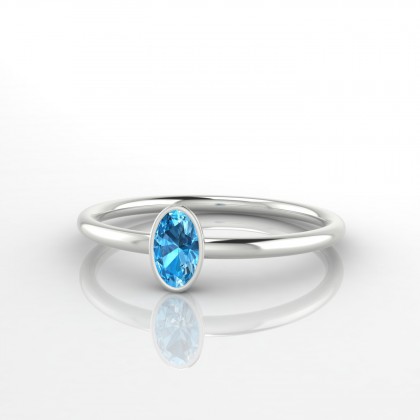Lueur Bague Topaze en Or blanc 18k