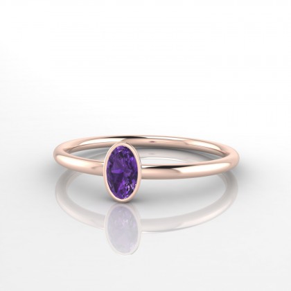 Lueur Bague Améthyste en Or rose 18k