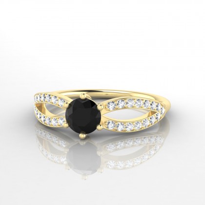 Marianne Bague Diamant noir en Or jaune 18k