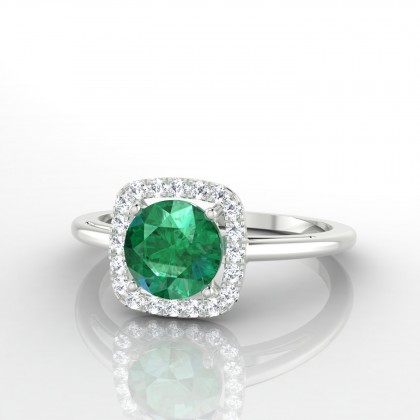 Phénoménal Solitaire accompagné Emeraude en Argent 925
