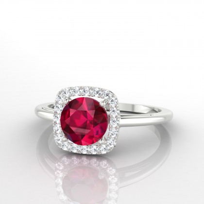 Phénoménal Solitaire accompagné Rubis en Argent 925