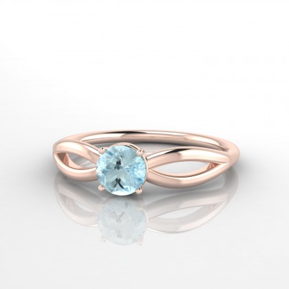 Pippa Bague Aigue-marine en Or rose 18k