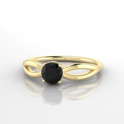 Pippa Bague Diamant noir en Or jaune 18k