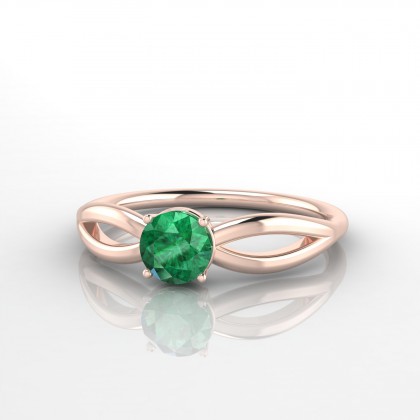 Pippa Bague Emeraude en Or rose 18k