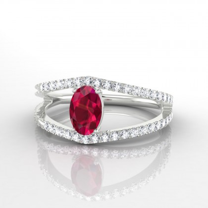 Prodige Bague Rubis en Or blanc 18k